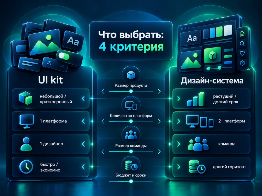 как выбрать между дизайн системой и ui kit