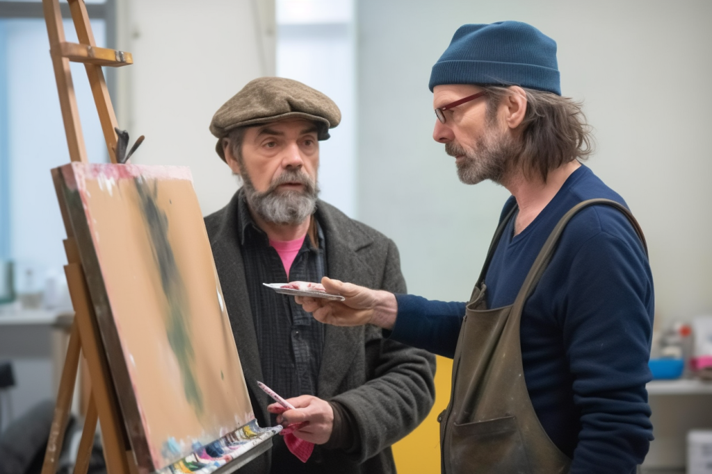 AleksandraLi_two_artists_discussing_something_One_painter_has_38219a45.png