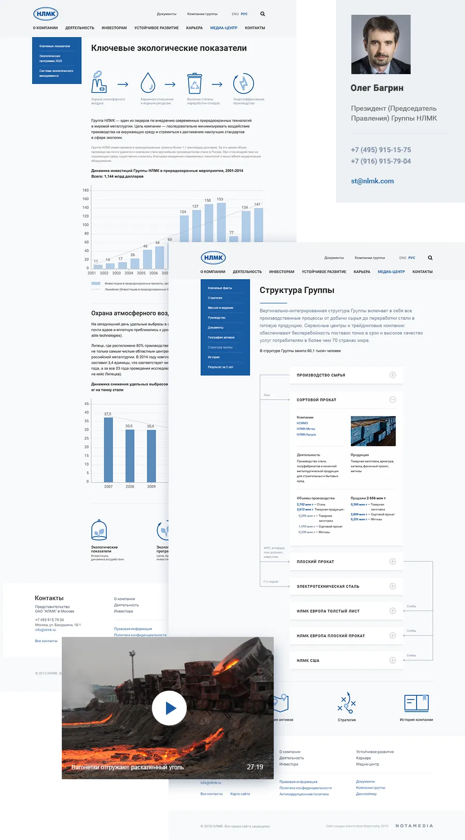 Корпоративный портал НЛМК — Портфолио Notamedia Agency