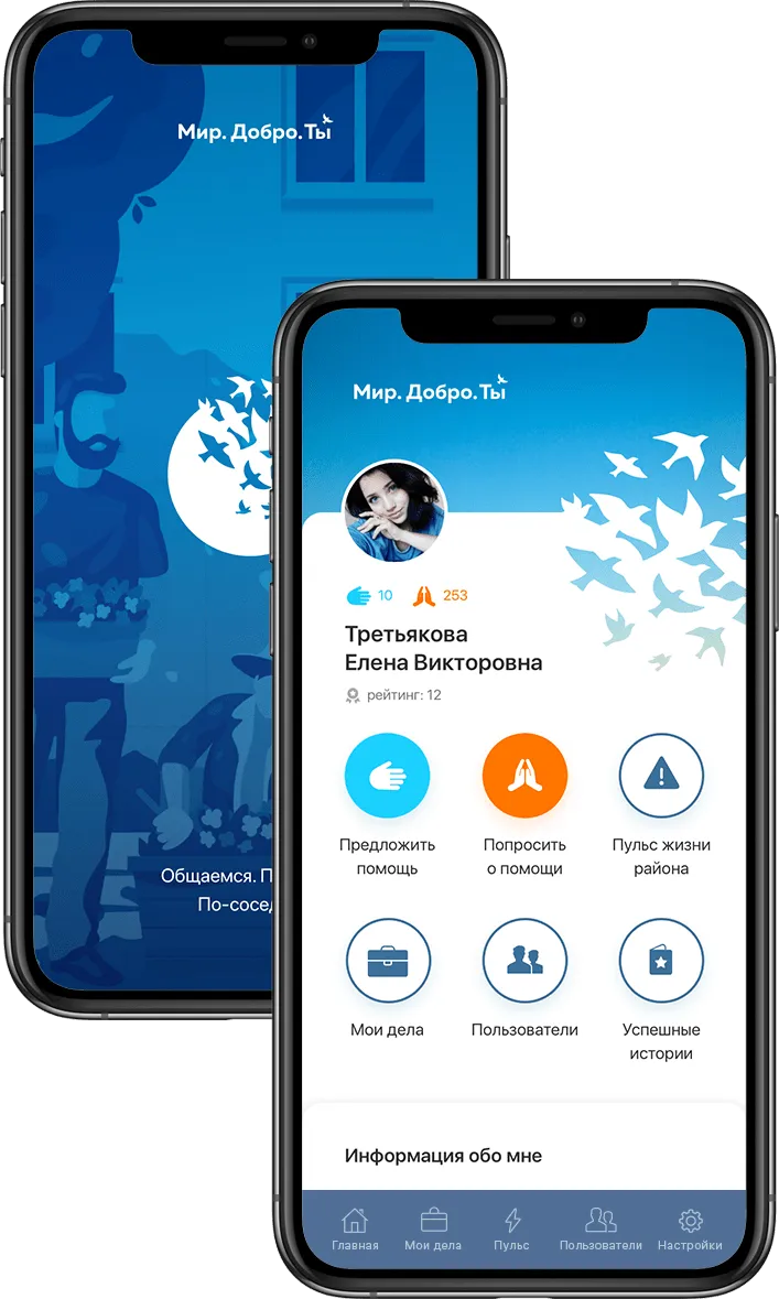Разработка мобильного приложения для Мир. Добро. Ты.